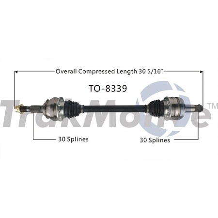 Surtrack Axle Cv Axle Shaft, To-8339 TO-8339